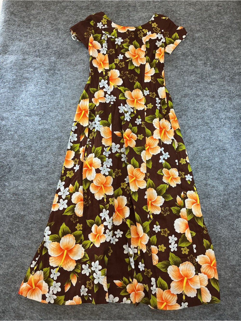 Ui - Maikai Maxi Dress with Orange, White & Lime Tropical Print Size 10